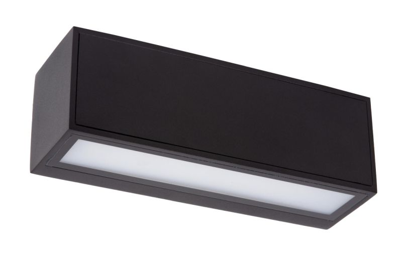Lucide SUTTON - Nástenné svietidlo Indoor/Outdoor - LED Dim. - 1x2W 2850K/3150K - IP54 - Senzor deň/noc - Čierny